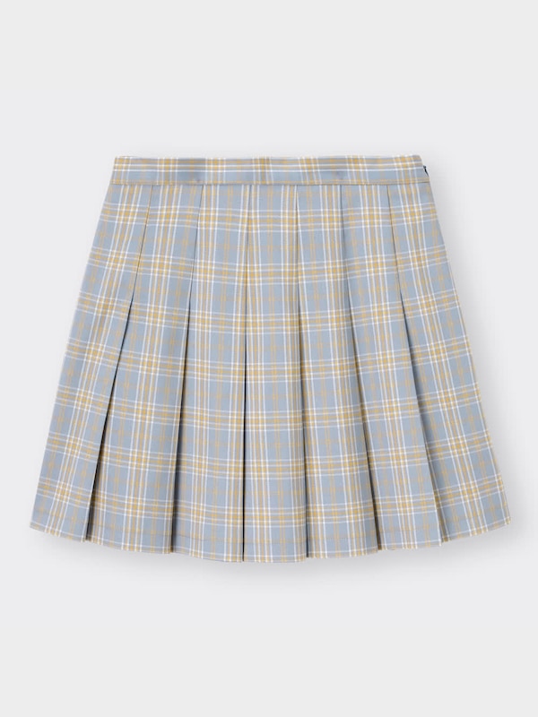 チェックプリーツミニスカートYG+X