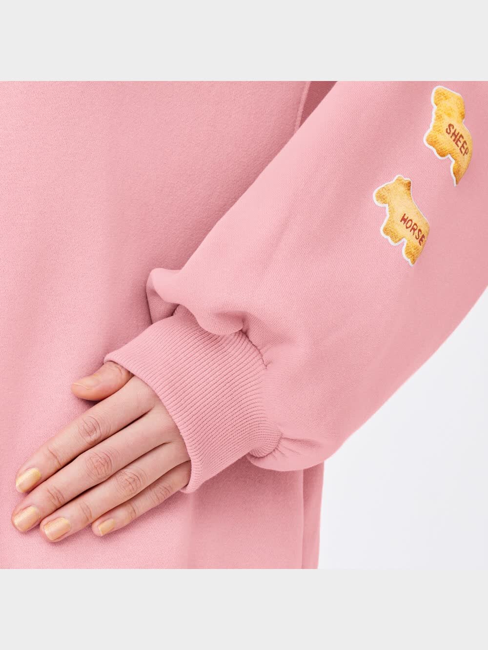 GU 完売たべっ子どうぶつパーカー白ピンクXL2点セット GU公式 | スウェットパーカ(長袖) TABEKKO DOUBUTSU 2(レディース)