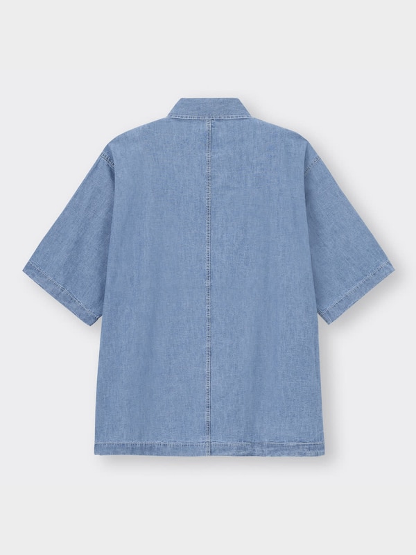 デニムオーバーサイズワークシャツ(5分袖)