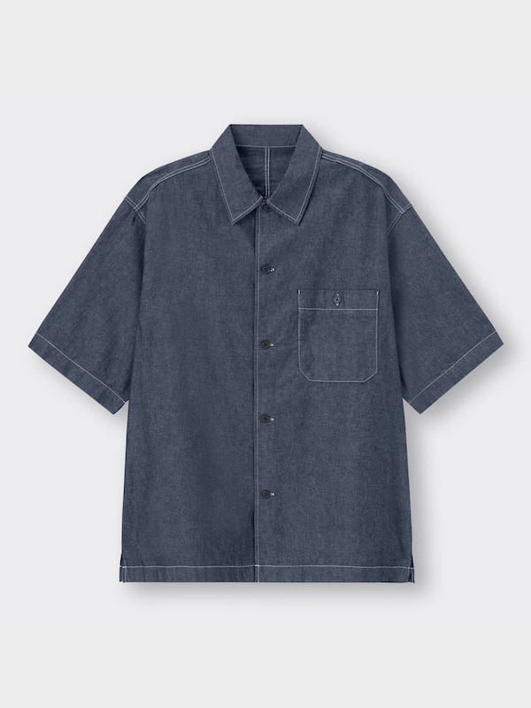 デニムオーバーサイズワークシャツ(5分袖)