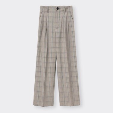 Gu公式 タックセミワイドパンツ チェック セットアップ可能 ファッション通販サイト