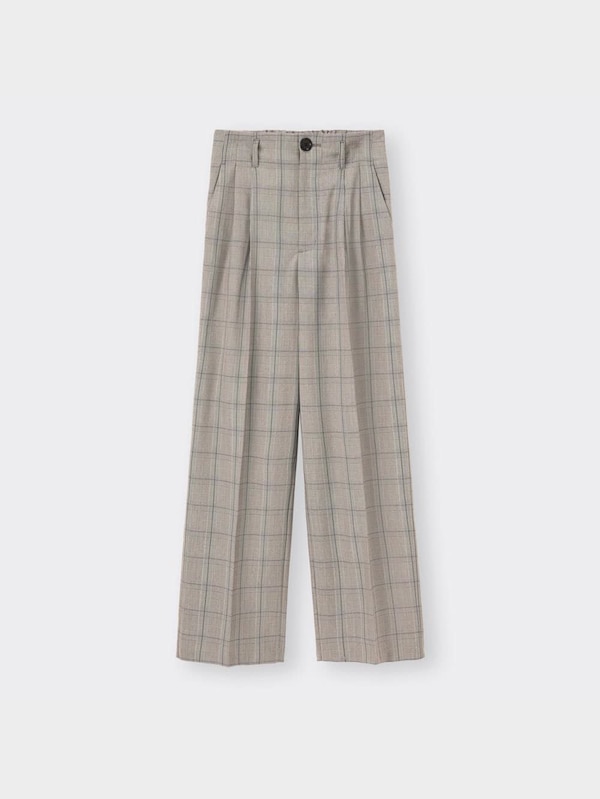 タックセミワイドパンツ(チェック)(セットアップ可能)