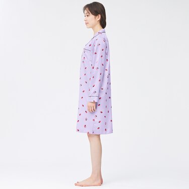 Gu公式 サテンパジャマワンピース 長袖 ストロベリー X ファッション通販サイト