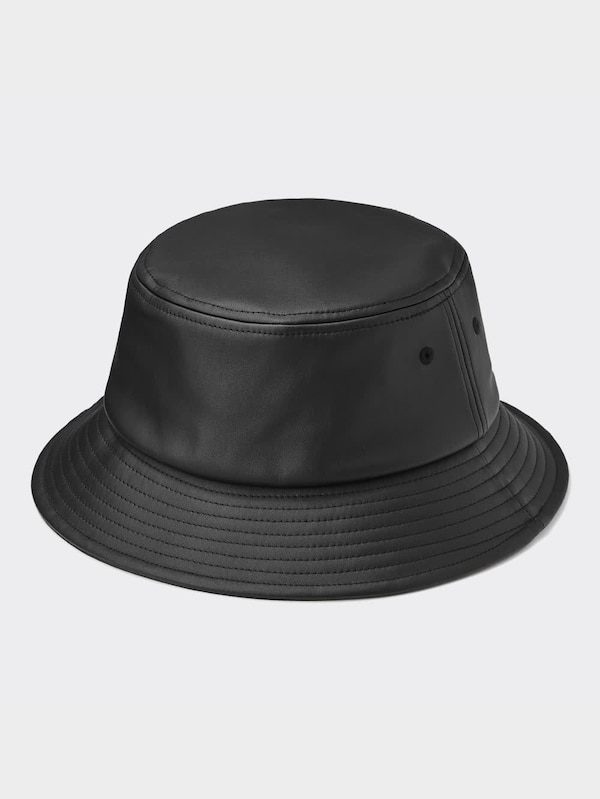 UVカットレザータッチバケットハット+E