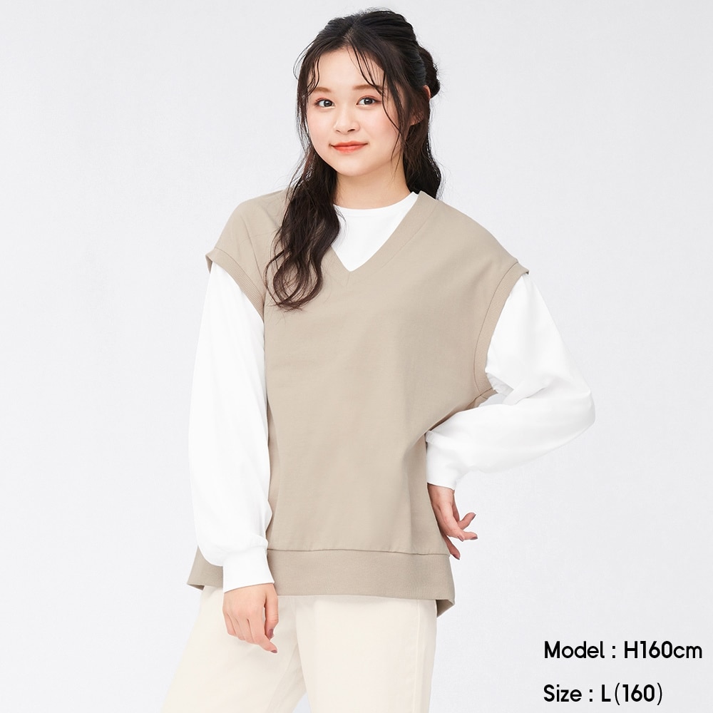 （GU）GIRLSベストレイヤードビッグT(長袖)JR+Eのサムネイル
