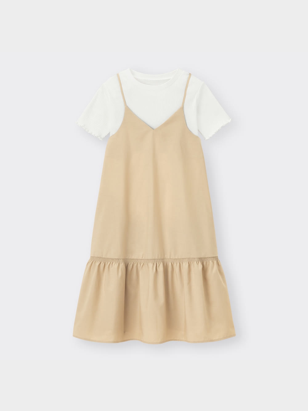 GU公式 | GIRLSシングルティアードキャミソールセットワンピース