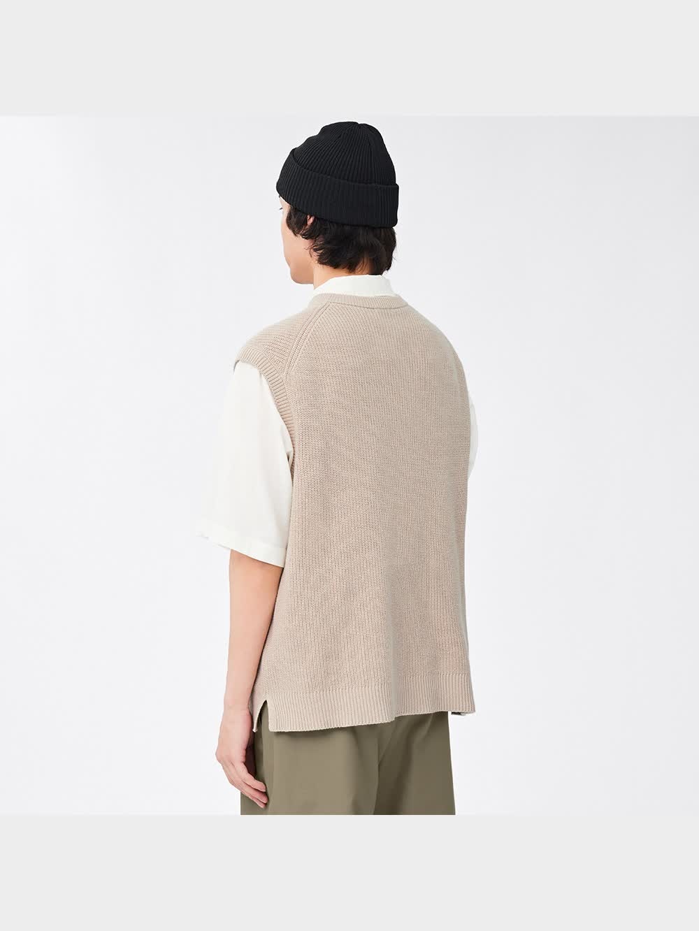 GU公式 | ウォッシャブルリラックスフィット畦ニットベスト