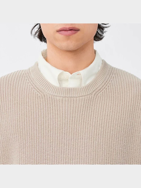 ウォッシャブルリラックスフィット畦ニットベスト