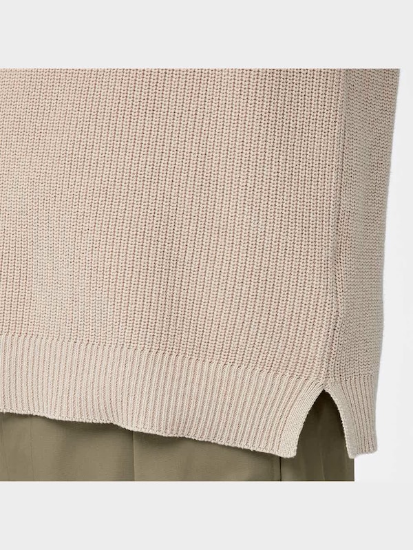 ウォッシャブルリラックスフィット畦ニットベスト