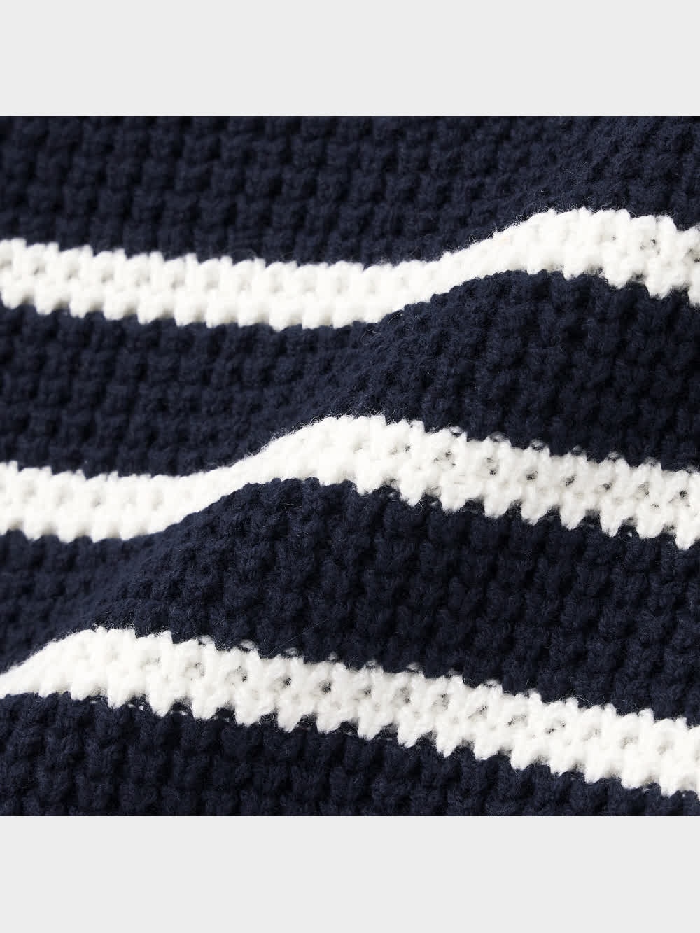 GU公式 | コットンブレンドワッフルボーダーセーター(長袖)