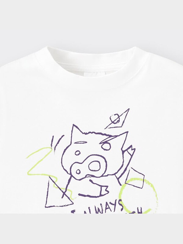 KIDS(男女兼用)グラフィックT(半袖) CRAYON SHINCHAN 4+X