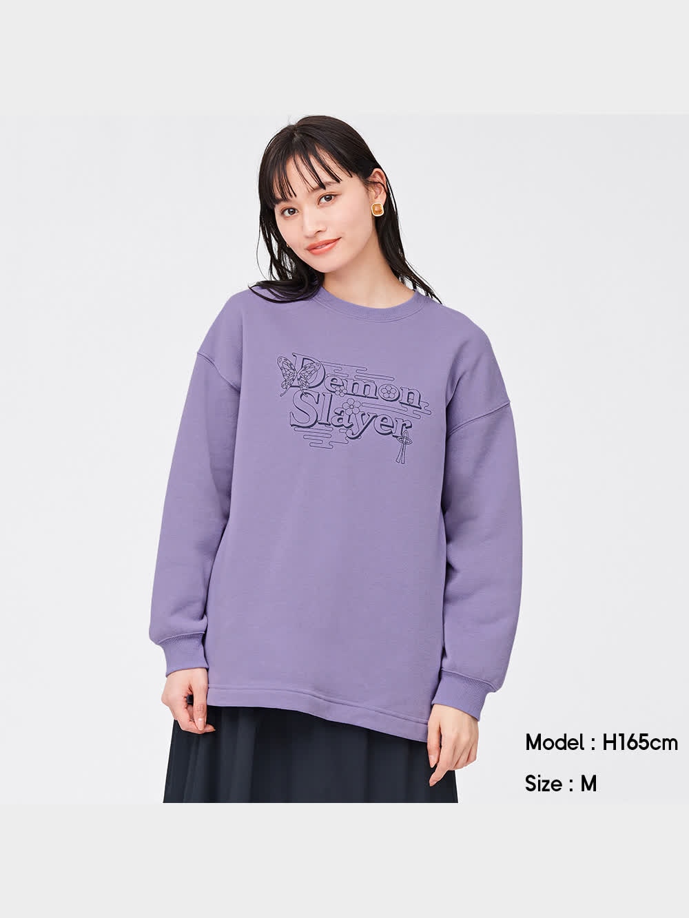 GU公式 | オーバーサイズスウェットプルオーバー(長袖)2 Demon Slayer