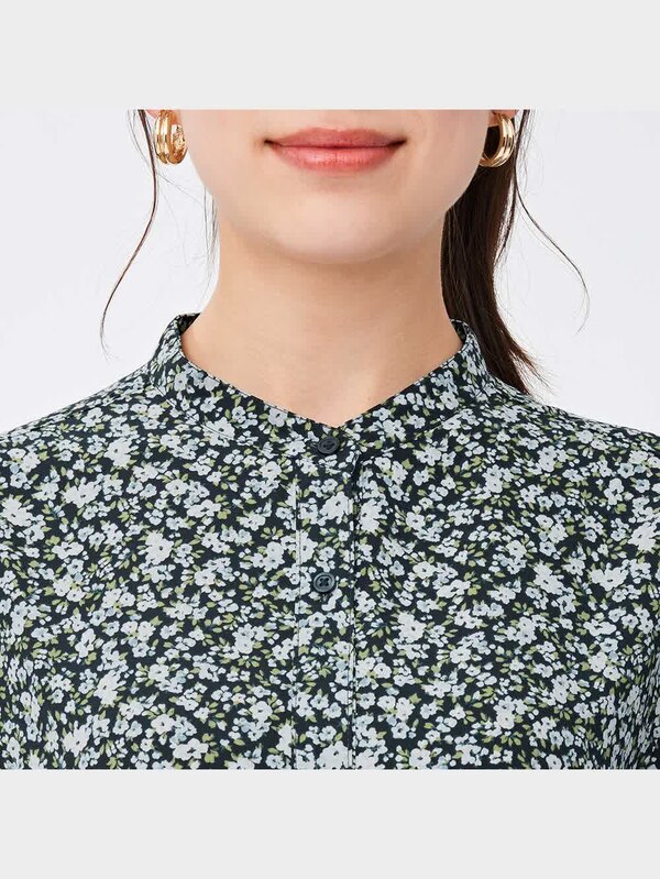 フラワープリントティアードワンピース(7分袖)OSA+EC