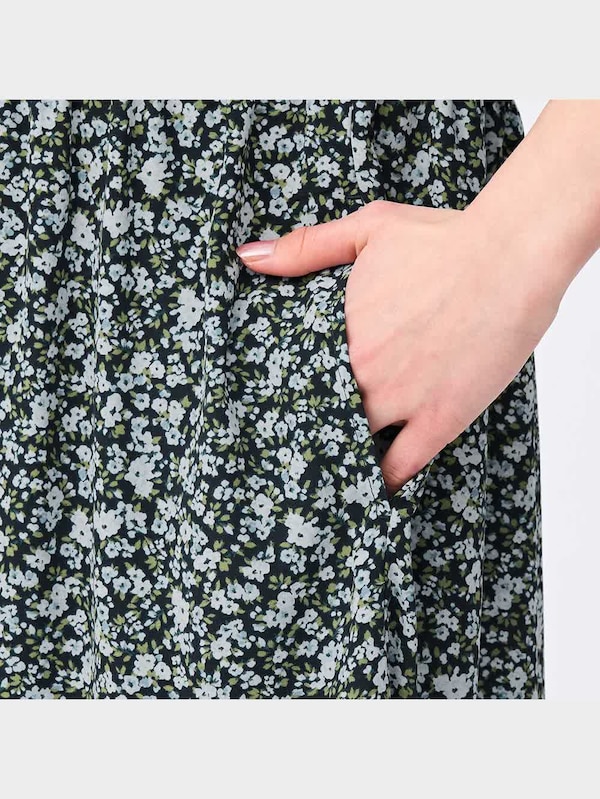 フラワープリントティアードワンピース(7分袖)OSA+EC