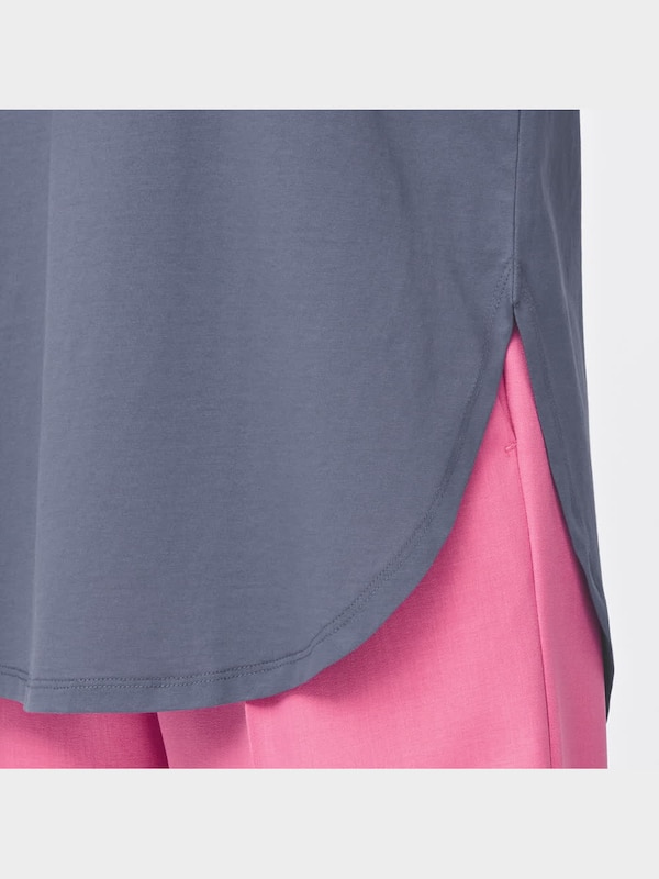 マーセライズドラウンドヘムチュニックT(5分袖)