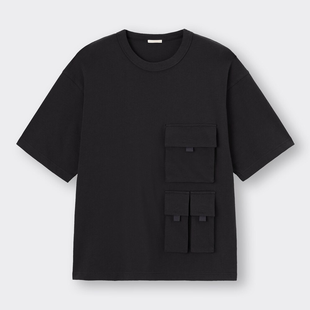 GUブラックtシャツ - トップス