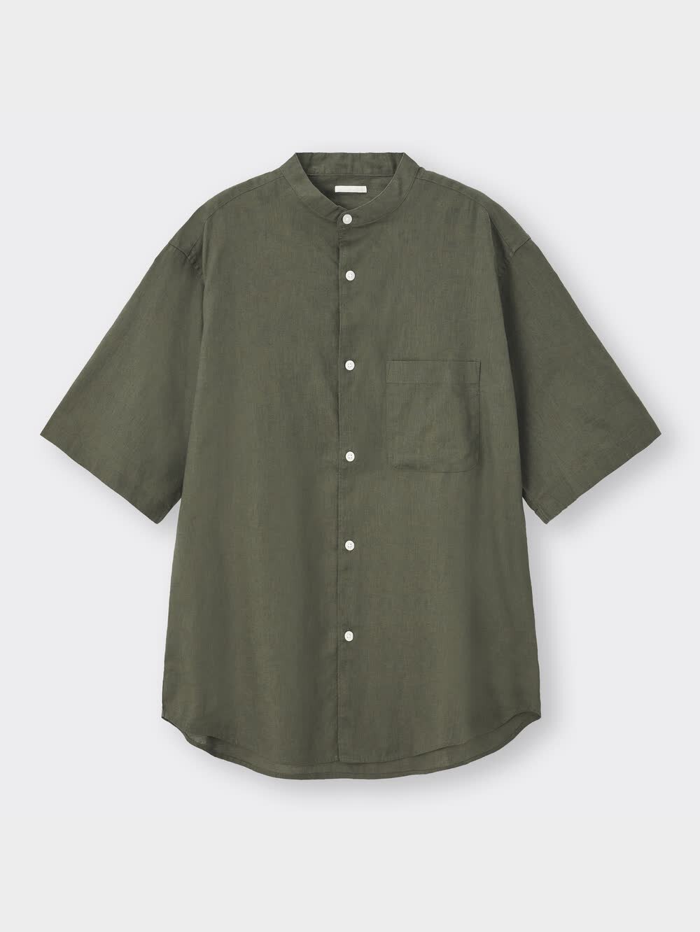 Robes & Confections リネンブレンドバンドカラー長袖シャツ GU(ジーユー)の「リネンブレンドバンドカラーシャツ(長袖)」 - PARTE