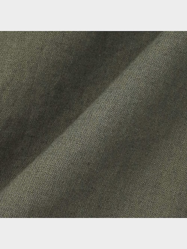 リネンブレンドリラックスフィットバンドカラーシャツ5分袖OSB+EC