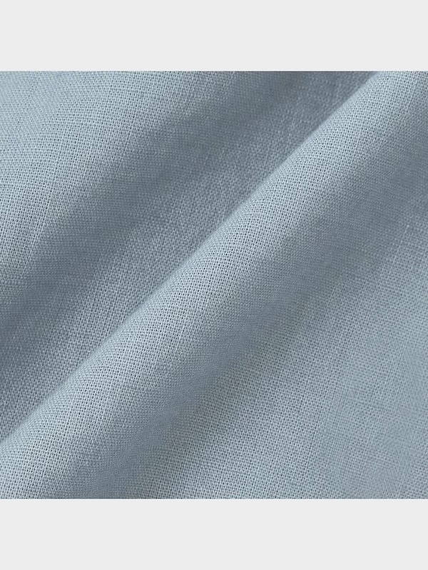 リネンブレンドリラックスフィットバンドカラーシャツ5分袖OSB+EC