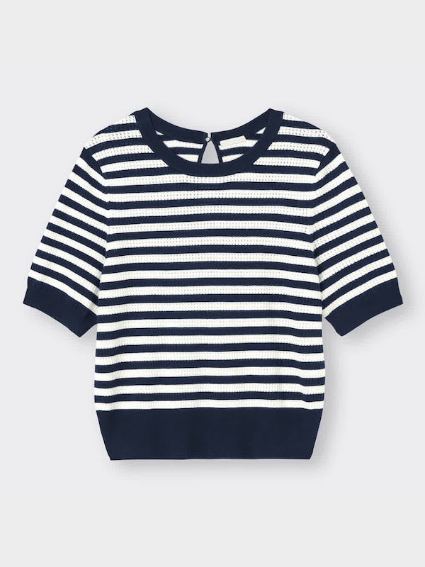 レーシーボーダーセーター(半袖)YG+X