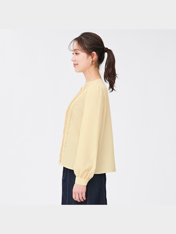 レースコンビネーションブラウス(長袖)