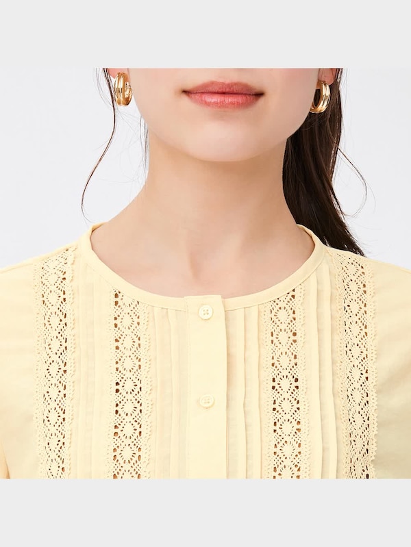 レースコンビネーションブラウス(長袖)