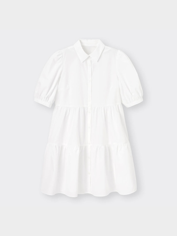 ティアードミニシャツワンピース(5分袖)OSB+EC