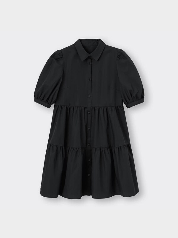 ティアードミニシャツワンピース(5分袖)OSB+EC