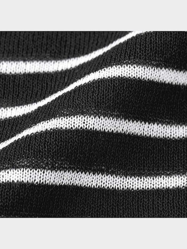 シアーリラックスフィットセーター(5分袖)(ボーダー)NT+E