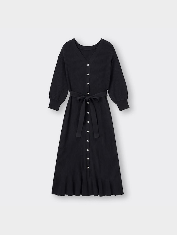 リブベルテッドロングカーディガン(7分袖)Z