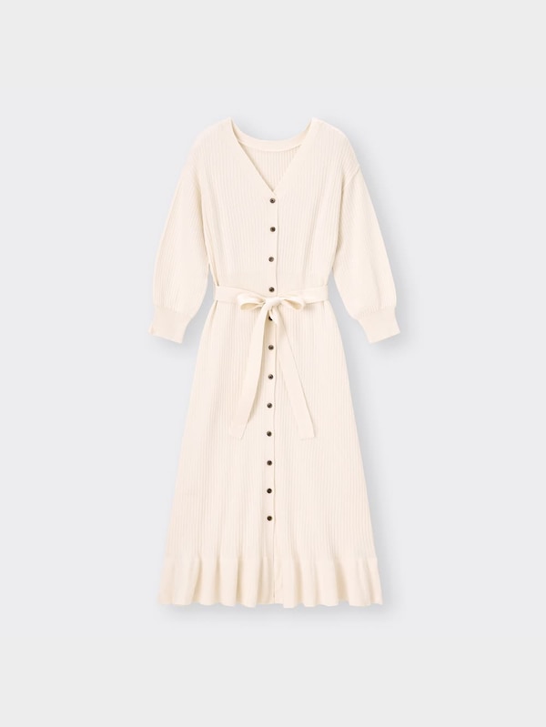 リブベルテッドロングカーディガン(7分袖)Z