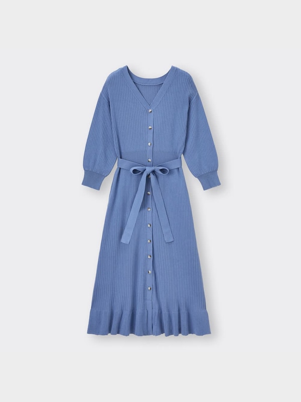 リブベルテッドロングカーディガン(7分袖)Z