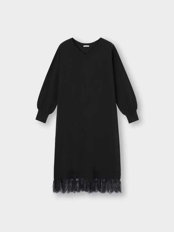 レースヘムニットワンピース(長袖)Z+E