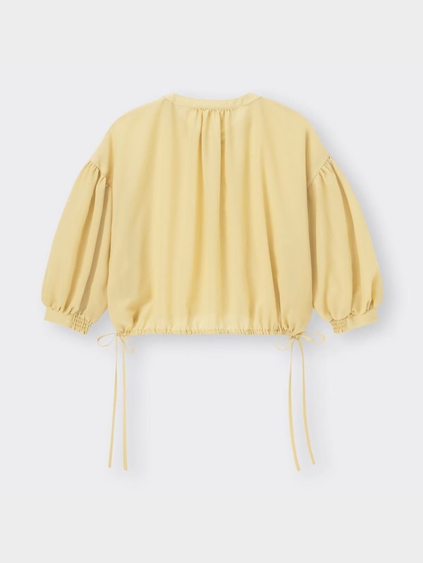 シアードローストリングブラウス(7分袖)Q+E