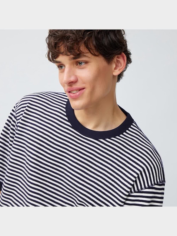 ワッフルT(5分袖)(ボーダー)