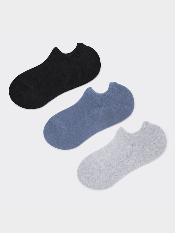 リブベリーショートソックス3P(カラー)(滑り止め付き)