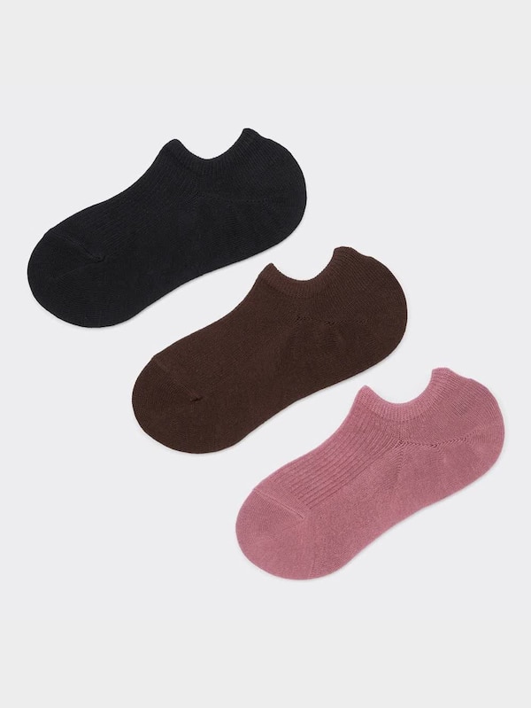 リブベリーショートソックス3P(カラー)(滑り止め付き)