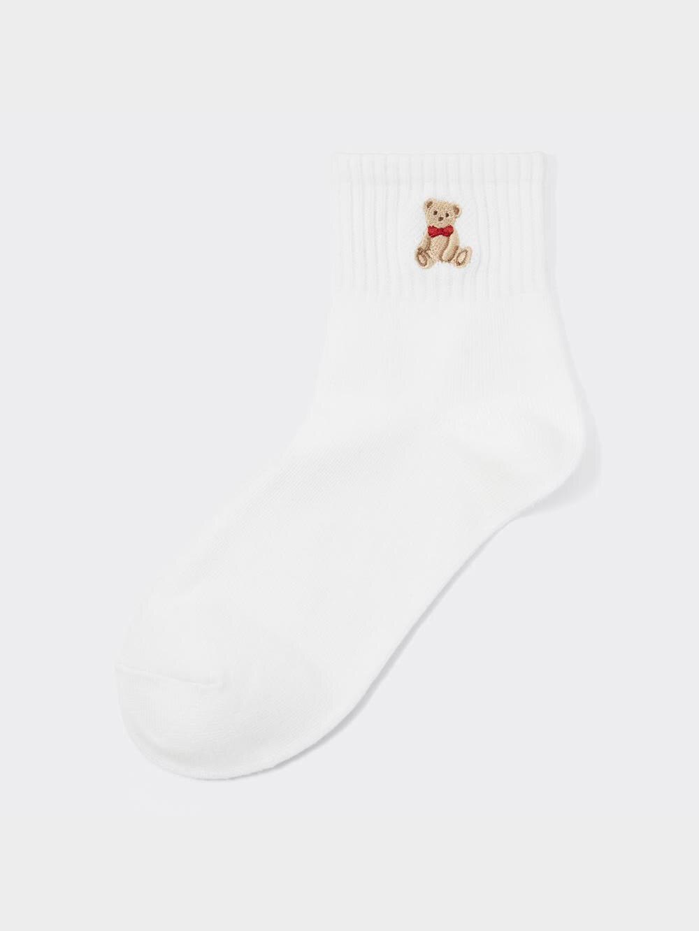 GU公式 | アンクルソックス(刺繍)