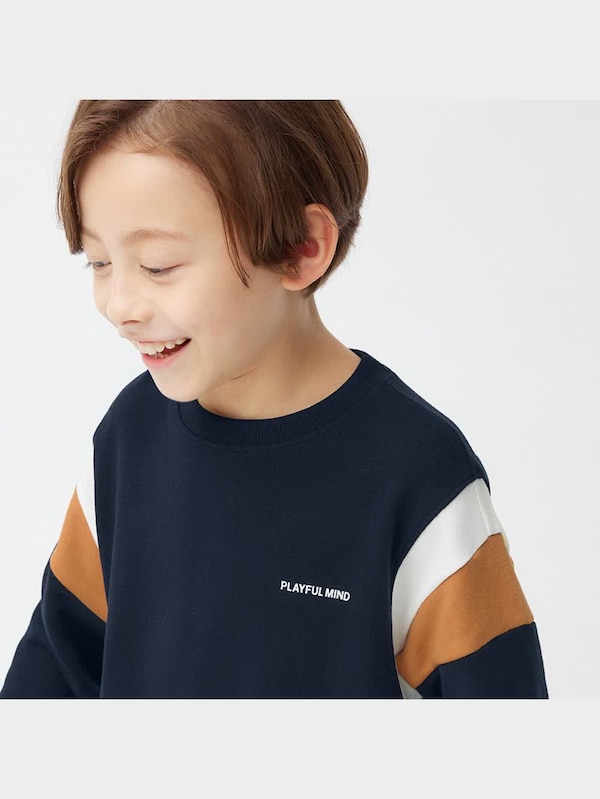 KIDS(男女兼用)ソフトスウェットラウンジセット(カラーブロック)(長袖&ロングパンツ)