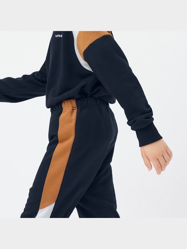 KIDS(男女兼用)ソフトスウェットラウンジセット(カラーブロック)(長袖&ロングパンツ)