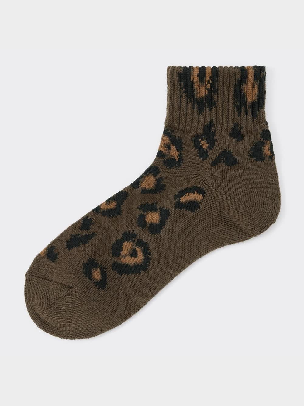 GU公式 | アンクルソックス(レオパード)