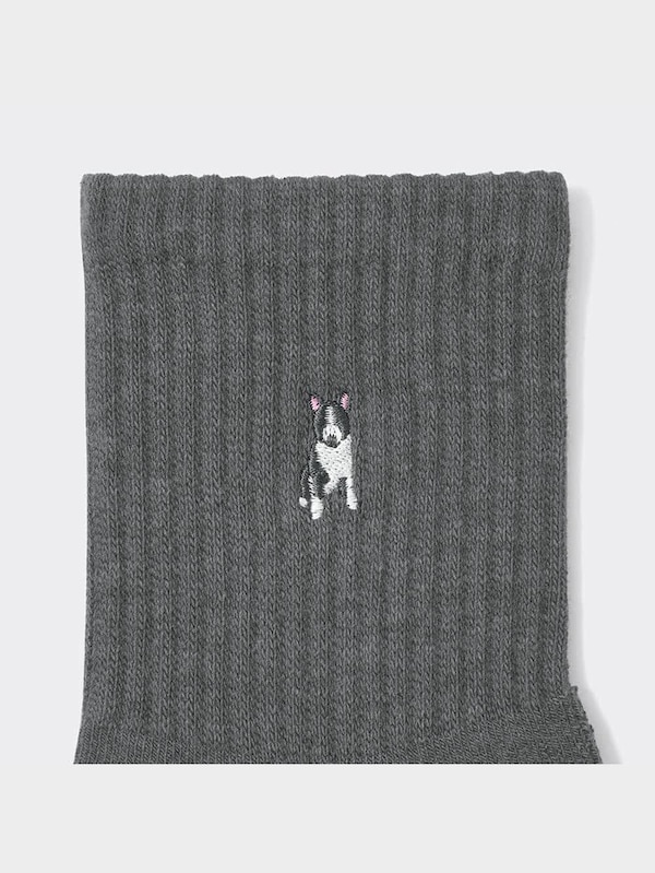 スタイルヒートアンクルソックス(刺繍)