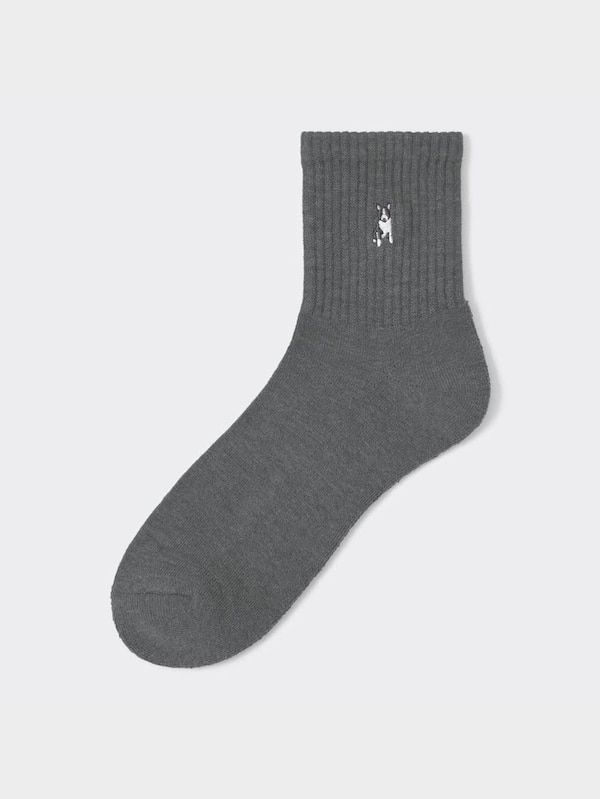 スタイルヒートアンクルソックス(刺繍)