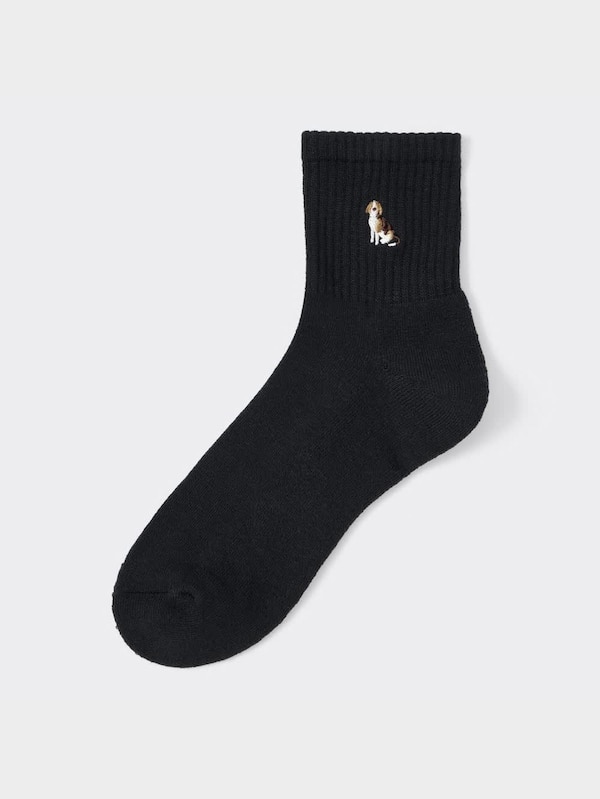 スタイルヒートアンクルソックス(刺繍)