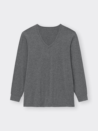 スタイルヒートVネックT(9分袖) 【メンズ】 【インナー・下着】【GU公式/ジーユー】 【DARK GRAY】 スタイルヒートVネックT(9分袖) 【メンズ】 【インナー・下着】【GU公式/ジーユー】 【DARK GRAY】