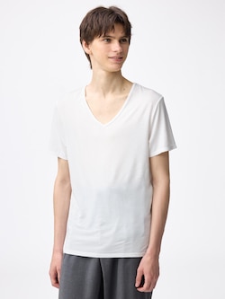 スタイルヒートVネックT(半袖)+E