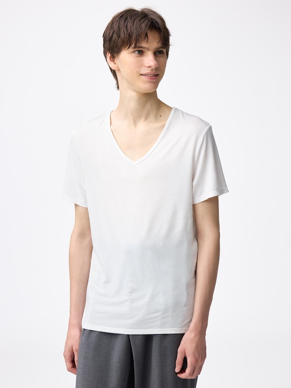 スタイルヒートVネックT(半袖)+E