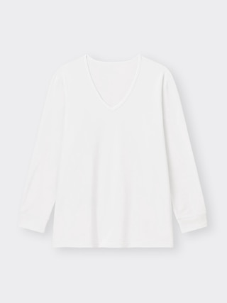 スタイルヒートエクストラVネックT(9分袖) 【メンズ】 【インナー・下着】【GU公式/ジーユー】 【WHITE】 スタイルヒートエクストラVネックT(9分袖) 【メンズ】 【インナー・下着】【GU公式/ジーユー】 【WHITE】