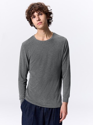 スタイルヒートクルーネックT(9分袖) 【メンズ】 【インナー・下着】【GU公式/ジーユー】 【DARK GRAY】 スタイルヒートクルーネックT(9分袖) 【メンズ】 【インナー・下着】【GU公式/ジーユー】 【DARK GRAY】