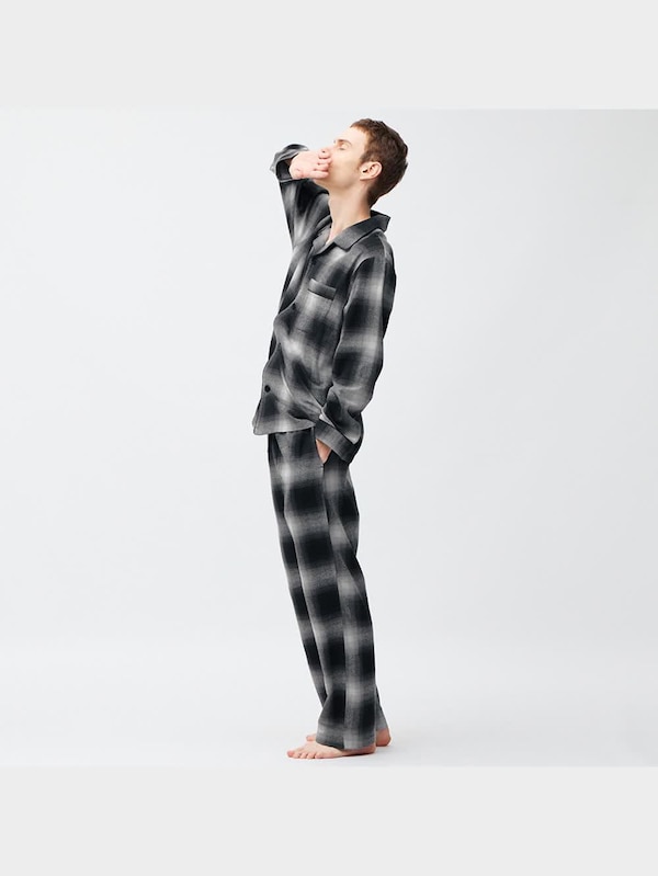 フランネルパジャマ(長袖&ロングパンツ)(オンブレチェック)+X
